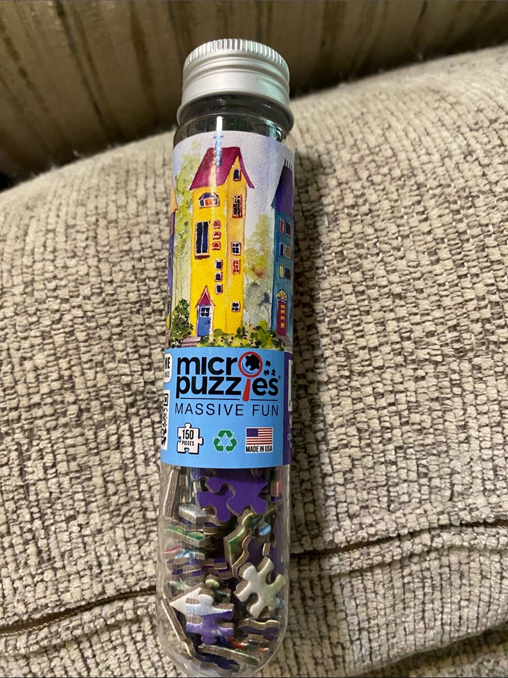 Micro Puzzles Massive Fun 150-Piece Puzzle Tube - gnome home 4x6 inches